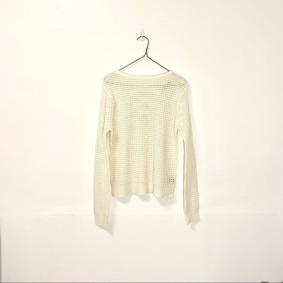 White Cream Crossback Knit Sweater - Picture 2 of 4